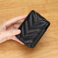 Cosmetic Bags & Cases Fashion Rivet Girl Makeup Genuine Leather Mini Make Up Pouch Case For Lipstick Cowhide Little With MirrorCosmetic