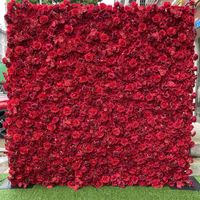 Dekorative Blumen Kränze 3D Paneele und ROIL Künstliche Wand Hochzeitsdekoration Gefälschte Rote Rose Pfingstrose Orchideen Kulisse Kulissen Läufer Wohnkultur