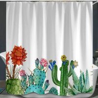 Cactus plantes grasses tissu imperméable rideau de douche Liner Salle De Bain Decor Crochets 