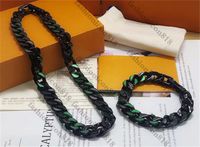 Bracelet de collier de chaîne en acier en acier inoxydable de haute qualité en acier inoxydable pour hommes et femmes pour femmes et femmes cadeaux bijoux hip hop avec boîte