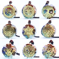 Seven Chakra Stones Orgonite pendant Necklace Crystal Precio...