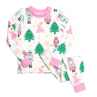 Nowe Hurtownie Christmas Nutcracker Drukuj Piżamy Piżamy Piżamy Pink Butique Girls Clothing Set