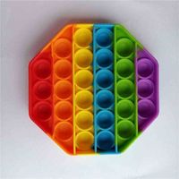 Push Bubble Poppers Pop Sensory Stress Relief Silikonowa Rainbow Tie Dye Kolor Board Gra Fidget Pads Zabawki Dzieci Palec Zabawki H41S6KN