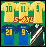 S-4XL Brasil Neres Coutinho futebol Jersey 2021 Camiseta de Futebol Brasil G.Jesus Firmino 20 21 Camisa de Futebol