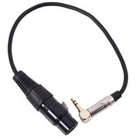 Audiokabels Connectors 0.3m 90 graden 3.5mm Stereo TRS Mannelijk naar XLR 3PIN Female Kabel Draad Converter voor Oortelefoon Microfoon Elektrische Guit