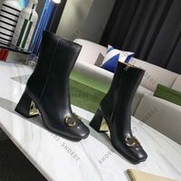 2021 Frauen-Knie-Stiefel Designer-Absatz-Stiefelette aus echtem Leder Schuhe Mode Schuh Winter Herbst