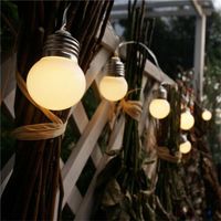 Strängar LED Globe Bulb Utomhus String Ljus Batteri Bull Fairy Lights Jul Garland Bröllop Garden Party för hängande camping