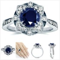 Wedding Rings Cellacity Oval Sapphire For Women Trendy Silver 925 Fine Jewelry With Gemstones Flower Shaped Female Engagement Ring Gifts