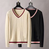 21s Sweater de desenhista de luxo homens e mulheres gradiente jacquard letras masculinas paris moda top qualidade t-shirt rua mangas compridas cobra