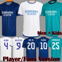 Real Madrid Maillots de football 21 22 CAMAVINGA HAZARD VINICIUS VINI JR camiseta maillot de uniformes hommes + enfants enfant kits ensembles 2021 2022 de la soccer jerseys tops