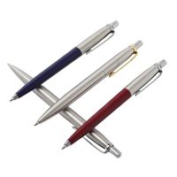 Tükenmez Kalemler 2/6/10 / adet Genklü Kalem Metal Materiall Basın Stil Top Okul Ofis Yazma Noktası için 0.7mm Mürekkep Renk Siyah Mavi