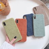 Cloth Flannel Plaid Cases For iPhone 11 Pro Max XS XR X 6 6S 7 8 Plus SE Candy Color Call Phone Protection Cover a45