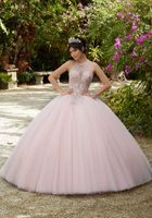 Abiti da 15 anni 2022 Pink Princess Quinceanera Dress Sweet 16 Ball Gown 2022 Appliques Paillettes perline Flowers backless Party