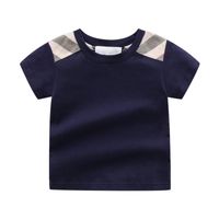 Yaz yeni moda marka tarzı çocuk giyim erkek ve kız kısa kollu pamuk çizgili üst t-shirt