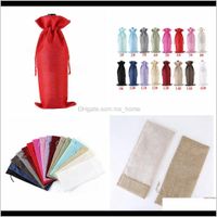 Decorations Burlap Bags Champagne Wine Bottle Covers Gift Po...