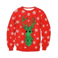 Heren Sweaters Man Vrouwen Lelijke Kerstmis Rode Xmas Sweatshirts 3D Sneeuwvlok Rendier Gedrukte Vakantiehuis Partij Jumper Tops