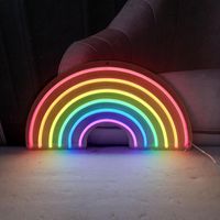 Andra belysningslampor Rör Rainbow Acrylic Custom Neon Light Lamp Sign Beer Bar Handgjorda Dekorera Hem Väggrum Fönster Tube Artwork