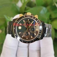 BP Top Watches Perpetual 40mm Chronograph Working Yellow gold Black PVD Case ETA CAL.4130 Movement Transparent Mechanical Automatic Mens Watch Men Wristwatches
