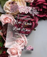 Greeting Cards Custom Acrylic Wedding Invitations Floral Invitation Card Minimalist Invites, Bridal Shower Stylish Seal
