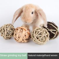 Küçük Hayvan Malzemeleri El Yapımı Molar Çim Topu Chinchilla Ginya Domuz Sincap Saman Oyuncakları Pet Doğal Malzeme Çiğnemek Oyuncak