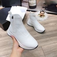 Designer Weiße Stiefel Womens High-Top Casual Schuhe Hang Heel Luxus Reißverschluss Kurzstiefel Mode Herbst Winter Mesh Turnschuhe