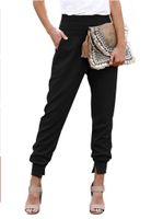 Женские брюки Capris Женщины осень и зимние брюки с высокой талией твердый цвет леди мода Слумблема с разделенным потом
