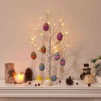 60cm birch LED light Easter decorations for home Easter arti...