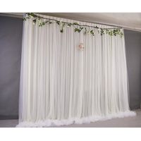 Party Decoration Ice Silk Wedding Backdrops Drape Gauze 2X2M Curtain Background White Cloth Net Po Booth PanelsParty