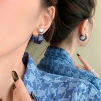 Korea Clear Acrylic Geometric C-shaped Hoop Earrings For Women Stud Earrings Party Travel Jewelry Gift