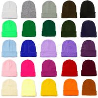 Unisex Winter Warm Knitting Hats Fashion Solid Color Soft Kn...