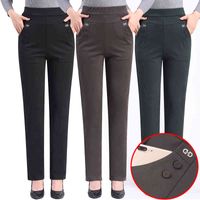 Women' s Pants & Capris High- waisted smooth pants with p...