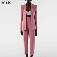 Ladies Long Jacket Trouser Suits 