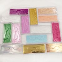 Retângulo redondo Caixa de cílios magnéticos com bandeja de cílios 3D mink cílios caixas falsificadas pestanas falsas embalagens vazias