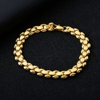 Homens Link Chain Bracelete Jóias Banhado 18K moda de ouro