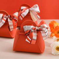Neue Chistmas Leder Candy Wrap Boxes Verpackung Geschenk Taschen für Accessoires Kosmetik Paketkasten Hochzeit Gefälligkeiten Babyparty Party Supplies Verpackung mit Bändern