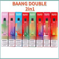 Оригинальные JS Vape Baang Double 2 в 1 Электронные сигареты Cigarettes одноразовые батареи 1000 мАч 2400 Puffs 8.0ml Предварительно заполненные 8 цветов паров оптом