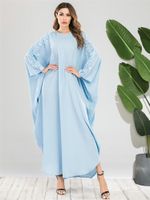 Turkije moslim oversize jurk jurk voor vrouwen vallen 2021 batwing mouw bloem Arabische Marokkaanse kaftan abaya islamitische kleding robe casual dresse