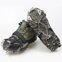 Elbow & Knee Pads Crampons Ice Snow Grips 24 Teeth Stainless Steel Traction Cleats For Boots Walking Climbing Fishing Hiking Winter 2021