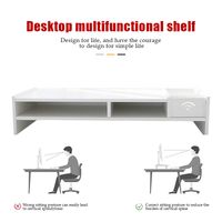 Hooks & Rails Multifunctional Shelf With 3 Drawer Laptop Stand Monitor Support Computer Riser Office Desktop Wood Heightening Bracket