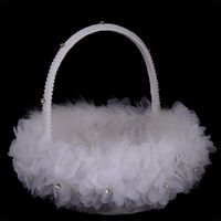 Flower Girl Baskets The Fabric Lace Decoration Cute Handle F...