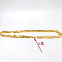 Thaise Baht Solid 24 K Stempel Gouden Ketting Authentieke Afwerking Ketting Zware Sieraden 10mm Dikke Tall Cubaanse Curb Link