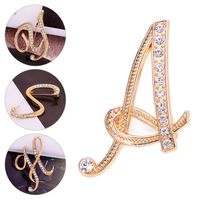 6pcs Children&#039;s Jewelry A-Z Letter Brooch Women Men Rhinestones Crystal Silver Color English Alphabet Metal Pins Cute Jewellery Accessories Christmas Gift