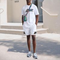Erkek Eşofmanlar Rahat Kıyafetler Moda Karikatür Baskı Kısa Kollu T-Shirt ve Şort Erkekler Için Takım Elbise Harajuku Setleri Yaz Streetwear