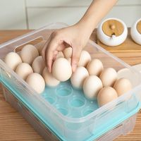 Storage Bottles & Jars Clear Egg Holders For Refrigerator 24 Holder Tray Box Dispenser Stackable Plastic Eggs Containers Drop