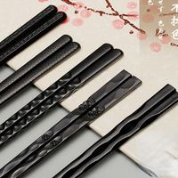 Chopsticks 10Pairs Set Japanese Black Sushi Fast Noodles Chop Sticks Korean Tableware Kitchen Bar Supplies Chinese Cutlery