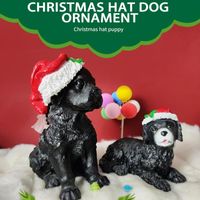 Christmas Decorations Dog Sculpture Animal Statue Home Decoration Collection Indoor Outdoor Garden Fun Craft