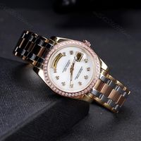 Wristwatches JIAMEN Fashion Day-Date 36 Mm Diamond Yellow Gold Sapphire Mirror Sports Waterproof Automatic Watch JHD564F
