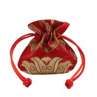 10st Mini Söt kinesisk stil Nyårsgåva Väskor Party Favor Silk Brocade Drawstring Förpackningspåsar Handgjorda Sachet Satin Smycken Påse 8x8cm