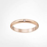 Argento sterling 925 / oro rosa / oro anello liscio classico designer di lusso regalo per amanti / uomini / donne / coppia-2 stile