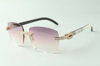 النظارات الشمسية الكلاسيكية الكلاسيكية XL 3524025، النظارات الطبيعية مختلطة بوفالو القرن النظارات، الحجم: 18-140 مم